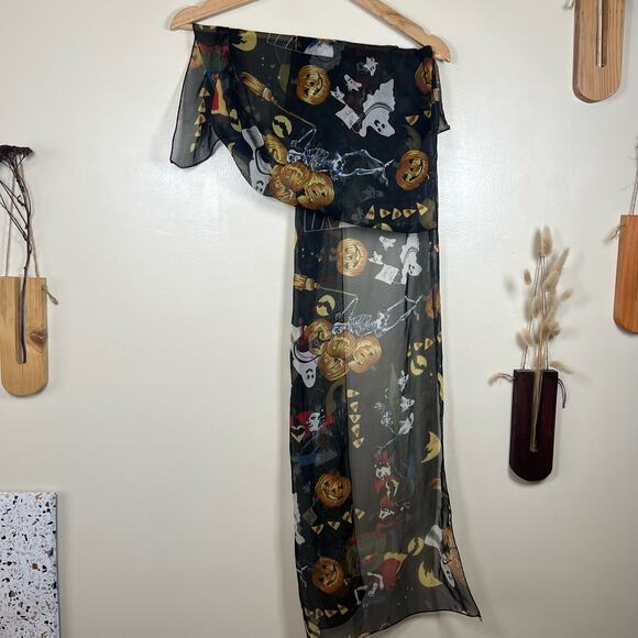 Vintage Halloween Sheer Black Scarf - Picture 6 of 9